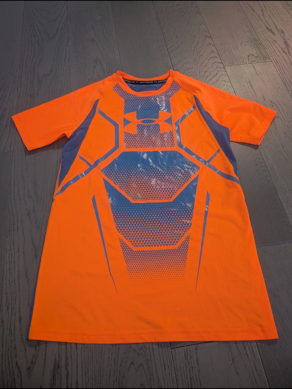 Under Armour Boys' Orange and Blue Short Sleeve Sports T-Shirt